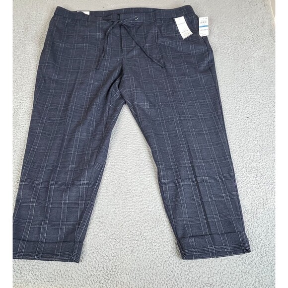 Charter Club Pant Women 28W Plaid Slim Slimming Stretch Cuffed Plus Size 50x28 - Picture 1 of 16